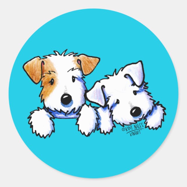 KiniArt Sealyham Terriers Classic Round Sticker (Vorderseite)