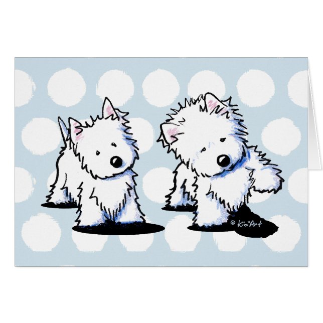 KiniArt Shadowboxing Westies Card (Vorderseite (Horizontal))