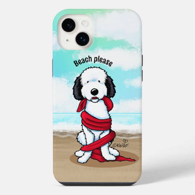 KiniArt Sheepadoodle iPhone 14 Plus Hülle (Rückseite)