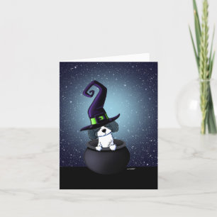 KiniArt Shih Tzu Witch Halloween Karte