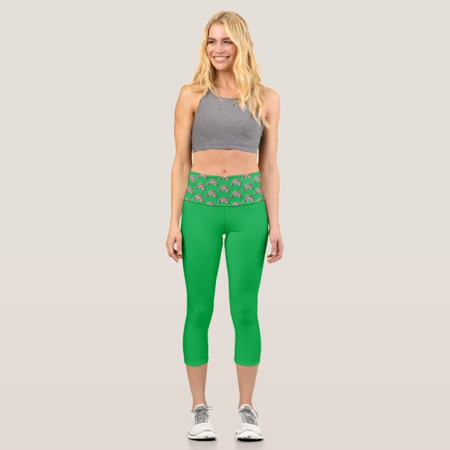 KiniArt Sloth Socks Capri Leggings (Vorderseite)