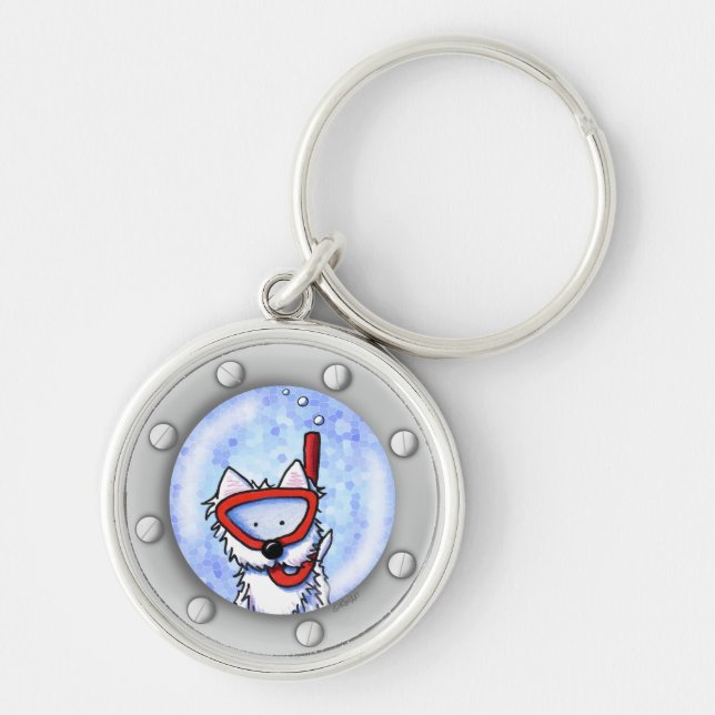 KiniArt Snorkel Westie Porthole Schlüsselanhänger (Vorne)