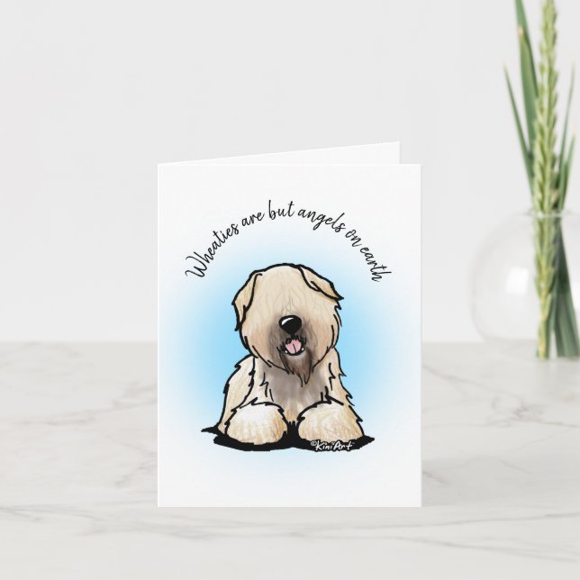 KiniArt Soft Coat Wheaten Terrier T - Shirt Dankeskarte (Vorderseite)