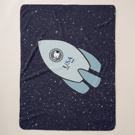KiniArt Space Rocket Dog Westie Sherpa Blanket Sherpadecke