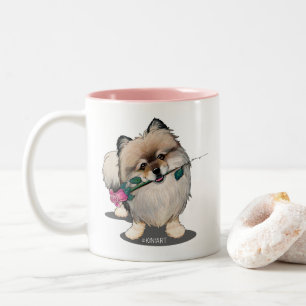 KiniArt Spitz Walter Portrait Zweifarbige Tasse
