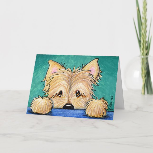 KiniArt Steinhaufen-Terrier-Hundekunst Karte (Vorderseite)