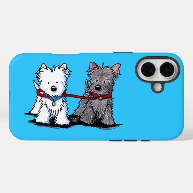 KiniArt Terrier Walkers iPhone 16 Plus Hülle (Rückseite (Horizontal))
