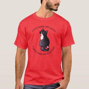 KiniArt Tuxedo Kitty Cat Lover T - Shirt