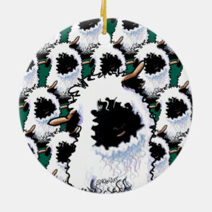 KiniArt Wallis Blwlese Sheep Keramik Ornament
