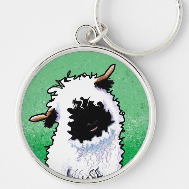KiniArt Wallis Blwlese Sheep Schlüsselanhänger (Vorne)