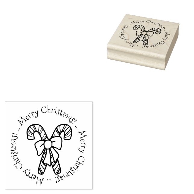 KiniArt Weihnachtscreme Canes Rubber Briefmarke Gummistempel (Stempel)