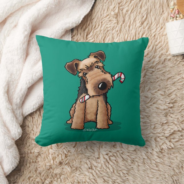 KiniArt Welsh Terrier Weihnachten Kissen (Decke)