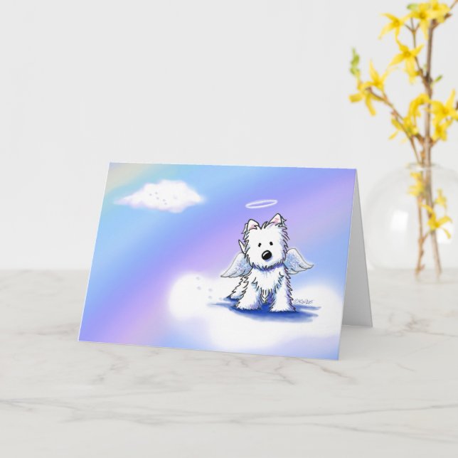KiniArt Westie Angel Sympathy Card Karte (Gelbe Blume)