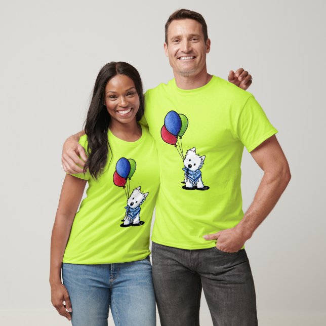 KiniArt Westie Avec T-Shirt Balloons (Unisexe)