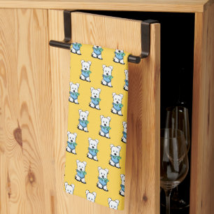 KiniArt Westie Besties Serviette de cuisine