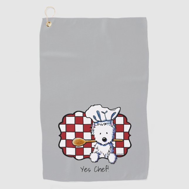KiniArt Westie Chef Golfhandtuch (Vorderseite)