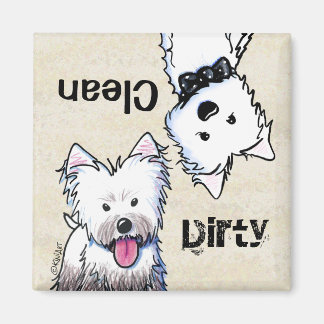 KiniArt Westie Clean Dirty lave-vaisselle aimant