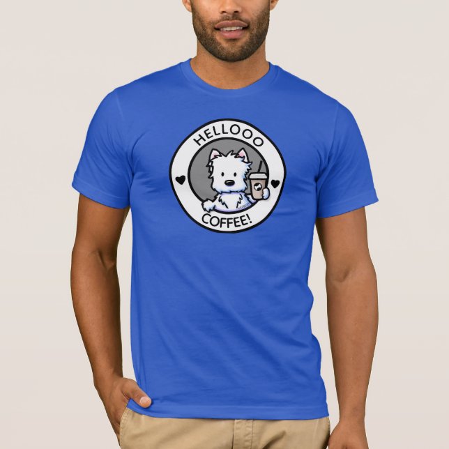 KiniArt Westie Coffee T - Shirt (Vorderseite)