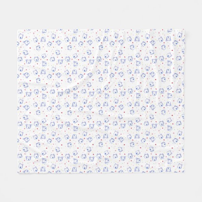 KiniArt Westie Crayon Süssen Fleece Blanket (Vorderseite (Horizontal))