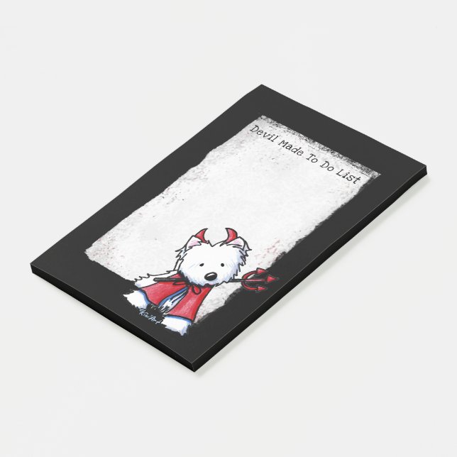 KiniArt Westie Devil Post-It Notes Post-it Klebezettel (angewinkelt)