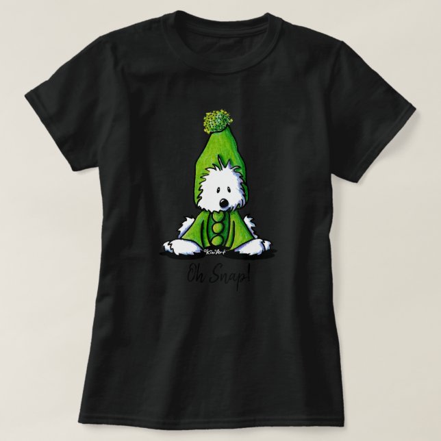 KiniArt Westie Dog Pea T - Shirt (Design vorne)