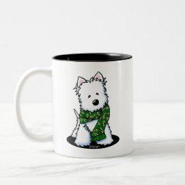 KiniArt Westie Dog Weihnachten Zweifarbige Tasse