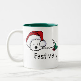 KiniArt Westie Festliche Weihnachtsfeier Tasse