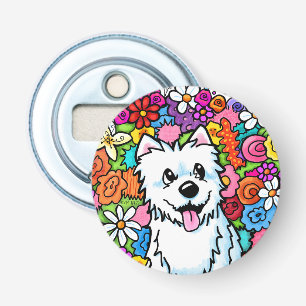 KiniArt Westie Fröhlicher Garten Flaschenöffner