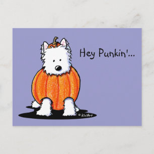 KiniArt Westie Halloween-Party Einladung Postkarte