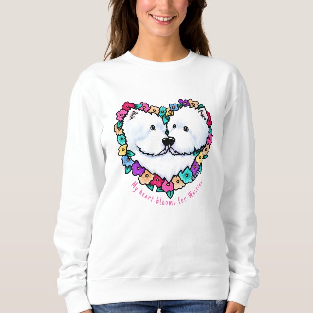 KiniArt Westie Heart Bloom Sweatshirt (Vorderseite)