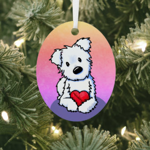 KiniArt Westie Herz Keramik-Ornament Ornament Aus Metall