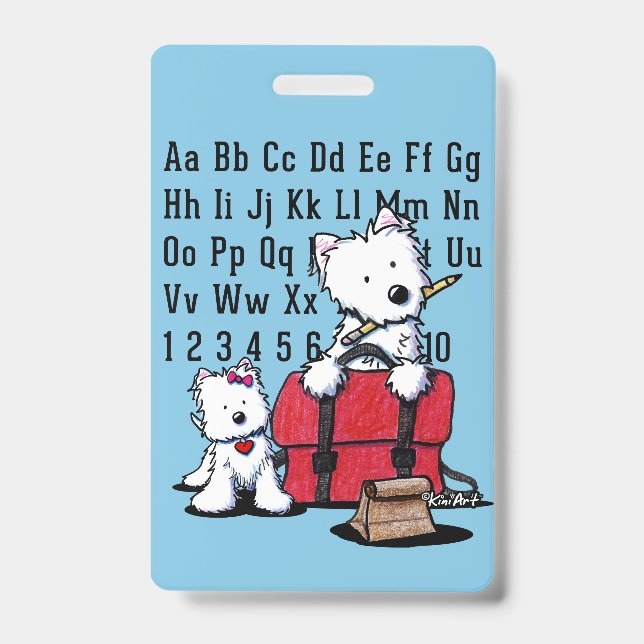 KiniArt Westie ID Abzeichen Ausweis (Vorderseite)