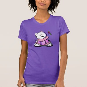 KiniArt Westie im Rosa T-Shirt