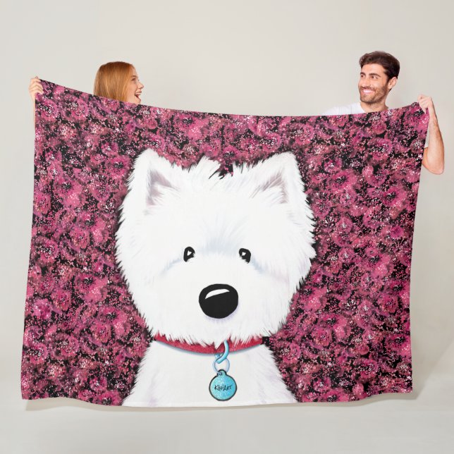 KiniArt Westie Impressionen Blumenfleece Blanket Fleecedecke (Beispiel)