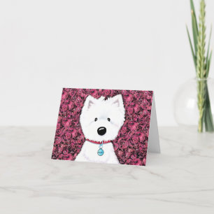 KiniArt Westie Impressions Floral Dankeskarte