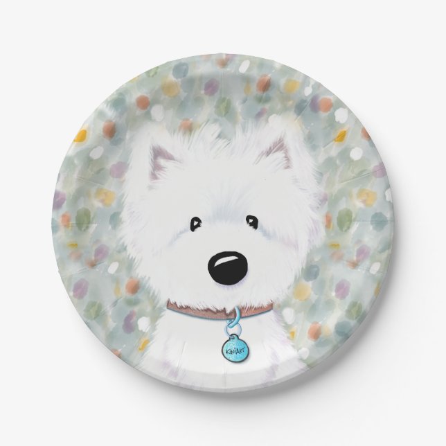 KiniArt Westie Impressions Paper-Teller Pappteller (Vorderseite)