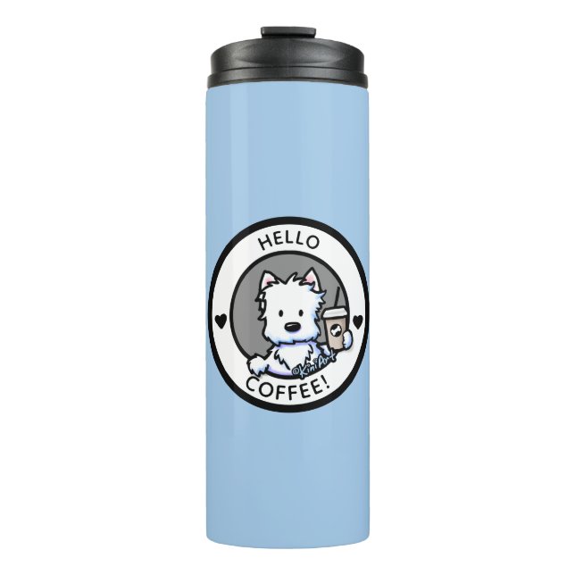 KiniArt Westie Kaffee Lover Thermal Tumbler Thermosbecher (Vorderseite)