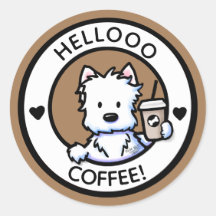 KiniArt Westie Kaffeekleber
