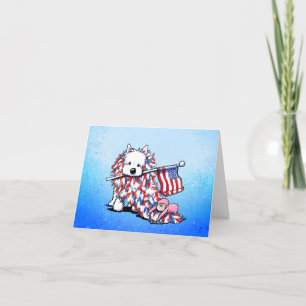 KiniArt Westie Liberty Patriotic Note Card Dankeskarte