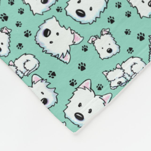 KiniArt Westie Lover Fleecedecke (Ecke)