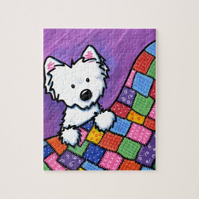 KiniArt Westie on Quilt (Vertikal)