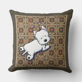 KiniArt Westie on Quilt Kissen