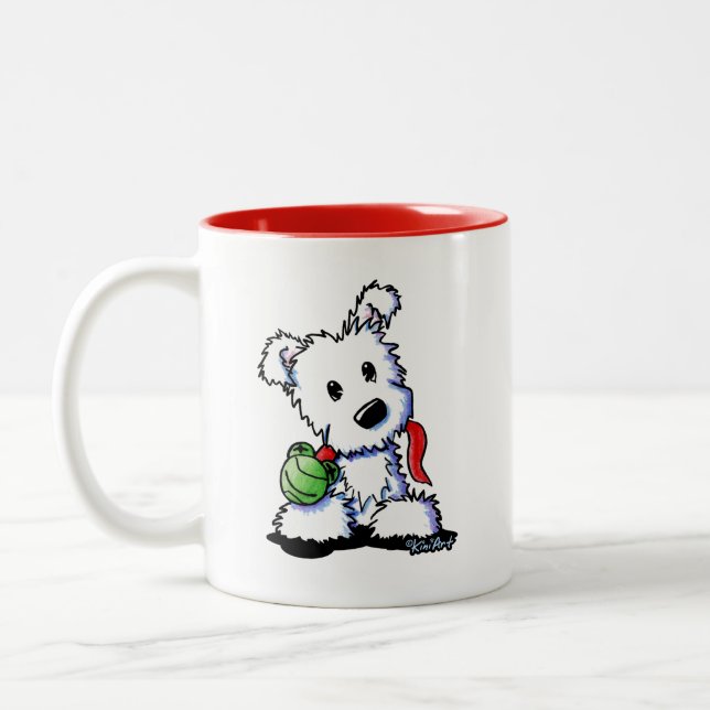 KiniArt Westie Playmate Zweifarbige Tasse (Links)