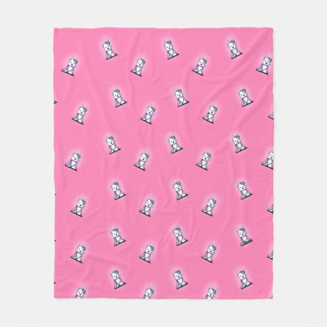 KiniArt Westie Princess Fleece Blanket (Vorderseite)