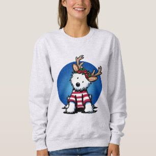 KiniArt Westie Reindeer Christmas Sweatshirt