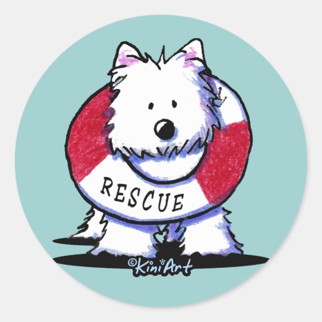 KiniArt Westie Rescue Stickers (Vorderseite)