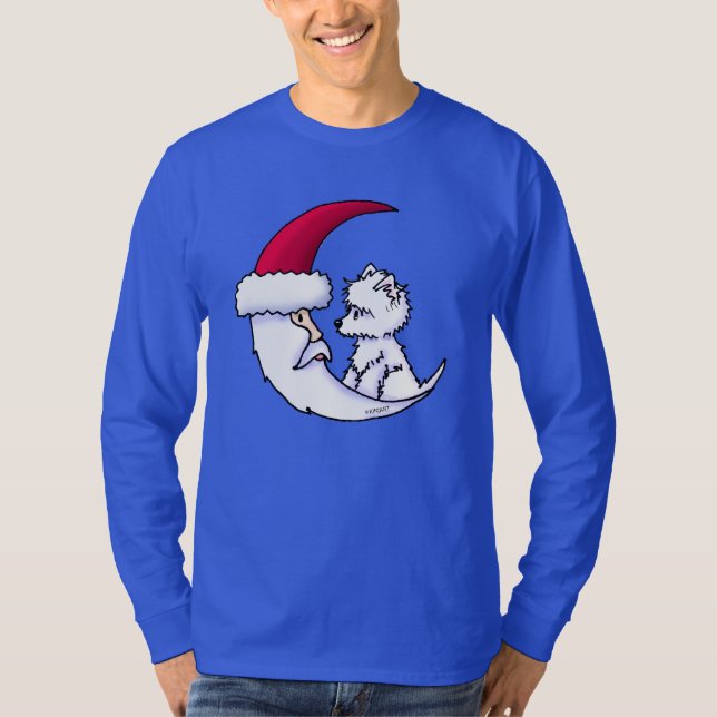 KiniArt Westie Santa Moon T-Shirt (Vorderseite)