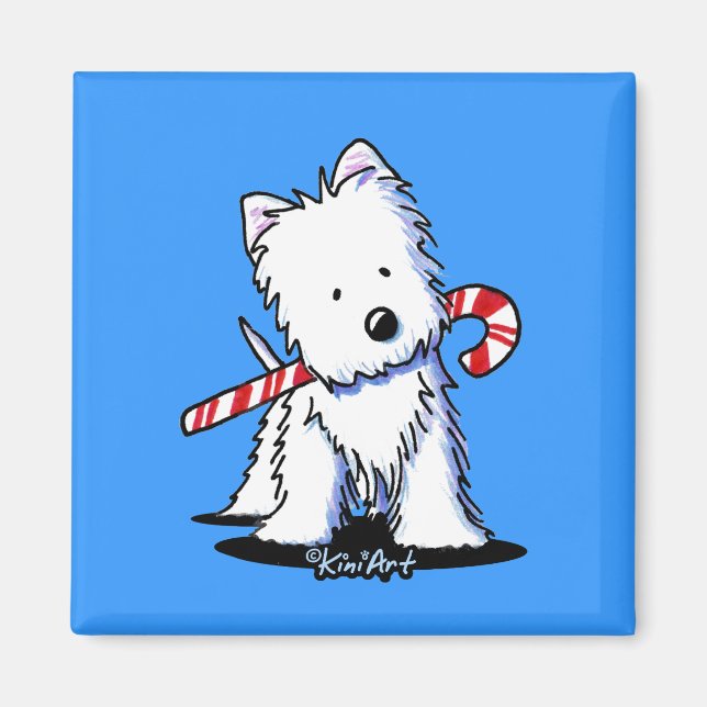 KiniArt Westie Sucre de canne Cutie Magnet (Devant)
