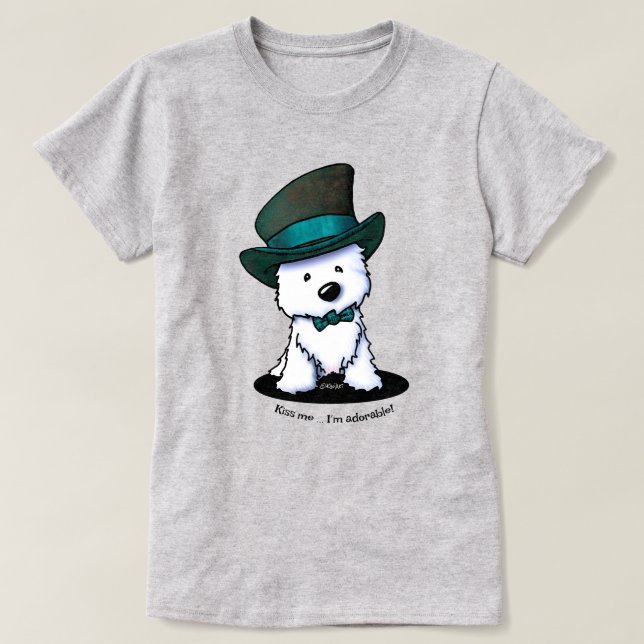 KiniArt Westie T-shirt de Terrier St. Paddy (Design devant)