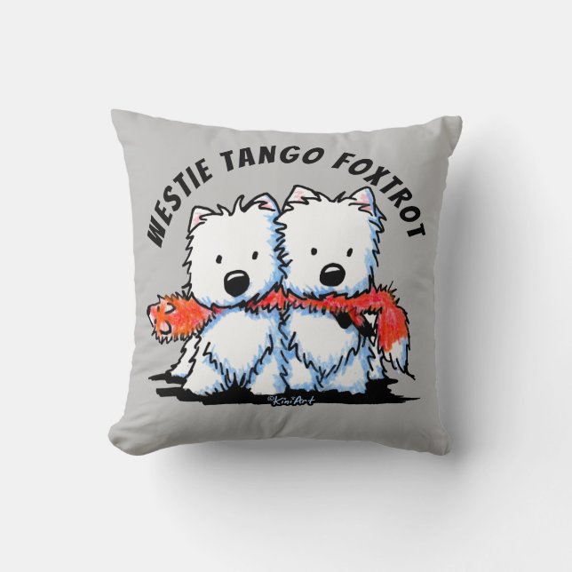 KiniArt Westie Tango Foxtrot Kissen (Vorderseite)
